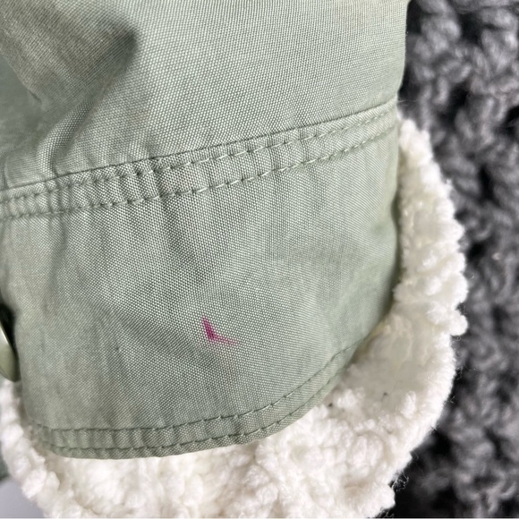 COLUMBIA Cotton Blend Spring/Fall Jacket Sage Green with Brown Leather Detail - Picture 16 of 16